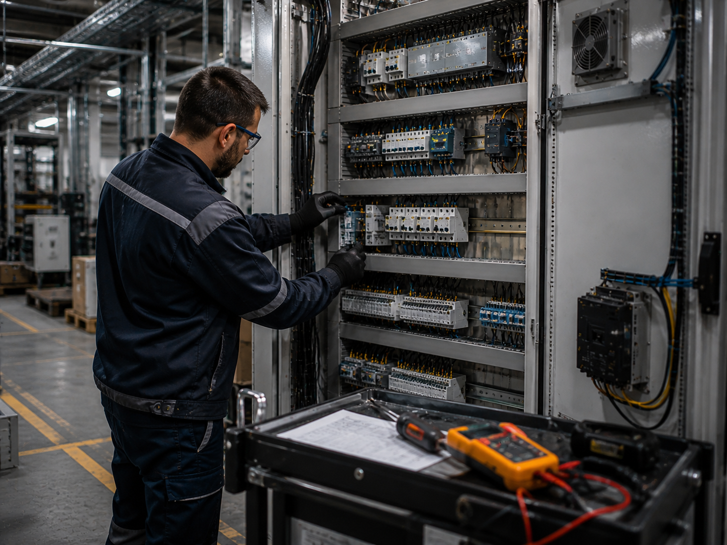 Service and diagnostics of an existing industrial electrical system